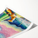 Dreamy Starry Night Girls Room Wall Art – Kids Room Art Print