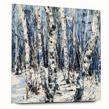 Winter Birch Forest - Elegant Dining Room Wall Art