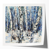 Winter Birch Forest - Elegant Dining Room Wall Art
