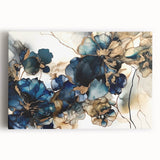 Luxury Floral Living Room Wall Art – Modern Canvas & Framed Print
