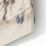 Vibrant abstract figurative acrylic artwork displayed on glass, showcasing bold colors and fluid shapes, ideal for modern home decor and art enthusiasts.