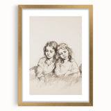 Abstract figurative frame with a gold mat showcasing a modern art piece, emphasizing bold shapes and vibrant colors, ideal for contemporary decor.