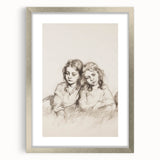 Abstract figurative art framed in a sleek silver mat, showcasing vibrant colors and dynamic shapes, perfect for modern home decor or art enthusiasts.