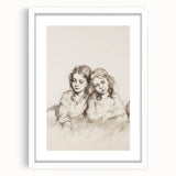 Abstract figurative art frame in a white mat, showcasing vibrant colors and intricate patterns, perfect for modern decor or artistic display.