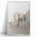 Framed acrylic artwork showcasing an abstract figurative design in white, featuring fluid shapes and soft tones, perfect for modern home decor or art enthusiasts.