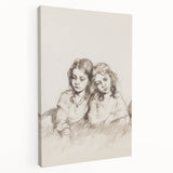 Abstract figurative stretched canvas art piece showcasing vibrant colors and dynamic shapes, perfect for modern home decor. Side view highlights the texture and depth.