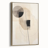Framed canvas wall art showcasing an abstract minimalist design with gold accents. The artwork is elegantly displayed from a side view, highlighting its modern aesthetic and premium quality, perfect for contemporary home decor.