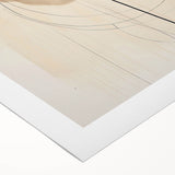 Rolled canvas showcasing an abstract minimalist wall art design, featuring soft earth tones and geometric shapes, elegantly packaged in a protective cardboard tube. Ideal for modern home decor.