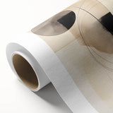 Abstract minimalist wall art print on rolled canvas showcasing soft pastel colors and geometric shapes, ideal for contemporary home decor, packaged securely in a cardboard tube.