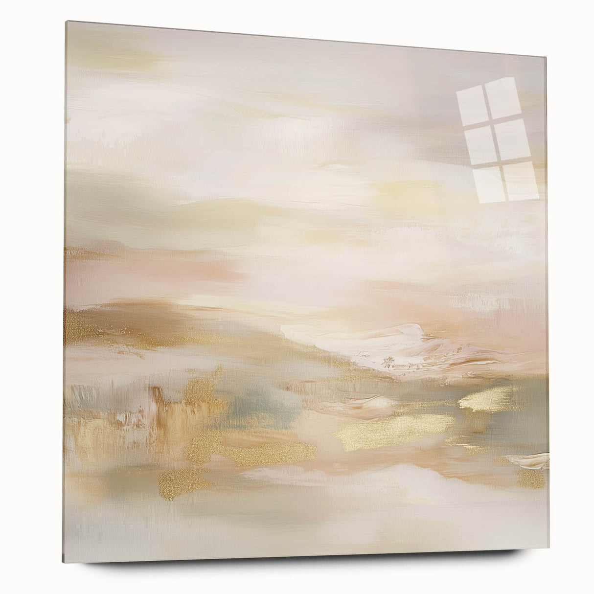 Colorful Abstract Wall Art – Blush and Gold Soft Modern Canvas