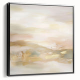 Colorful Abstract Wall Art – Blush and Gold Soft Modern Canvas