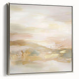 Colorful Abstract Wall Art – Blush and Gold Soft Modern Canvas