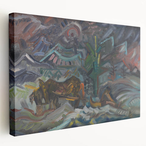 Expressionist Art - Resting Farmers by Arnold Peter Weisz-Kubínčan