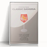 Acrylic print of a food and drinks themed art deco poster in a white frame, suited for modern kitchen decor.