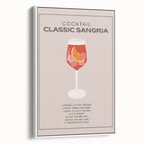 Vintage poster art of colorful cocktails on a black background, framed canvas, ideal for living room decor.