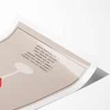 Extra large rolled print featuring line art flowers in monochrome, ideal for large living room wall art.