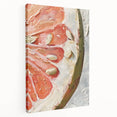A large canvas print featuring an assortment of colorful fruits, ideal for kitchen wall art.