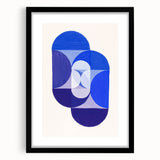 Geometric Blue Abstract Wall Art - Modern Minimalist Decor for Home