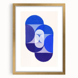 Geometric Blue Abstract Wall Art - Modern Minimalist Decor for Home