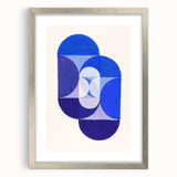 Geometric Blue Abstract Wall Art - Modern Minimalist Decor for Home