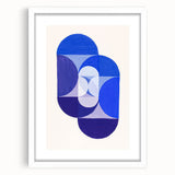 Geometric Blue Abstract Wall Art - Modern Minimalist Decor for Home