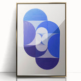 Geometric Blue Abstract Wall Art - Modern Minimalist Decor for Home