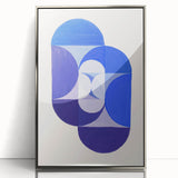 Geometric Blue Abstract Wall Art - Modern Minimalist Decor for Home