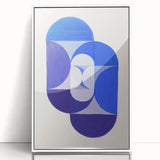 Geometric Blue Abstract Wall Art - Modern Minimalist Decor for Home