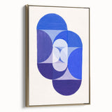 Geometric Blue Abstract Wall Art - Modern Minimalist Decor for Home