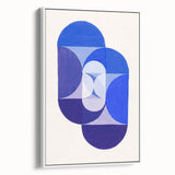 Geometric Blue Abstract Wall Art - Modern Minimalist Decor for Home