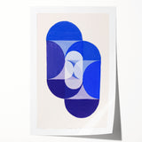 Geometric Blue Abstract Wall Art - Modern Minimalist Decor for Home