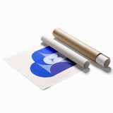 Geometric Blue Abstract Wall Art - Modern Minimalist Decor for Home