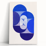 Geometric Blue Abstract Wall Art - Modern Minimalist Decor for Home