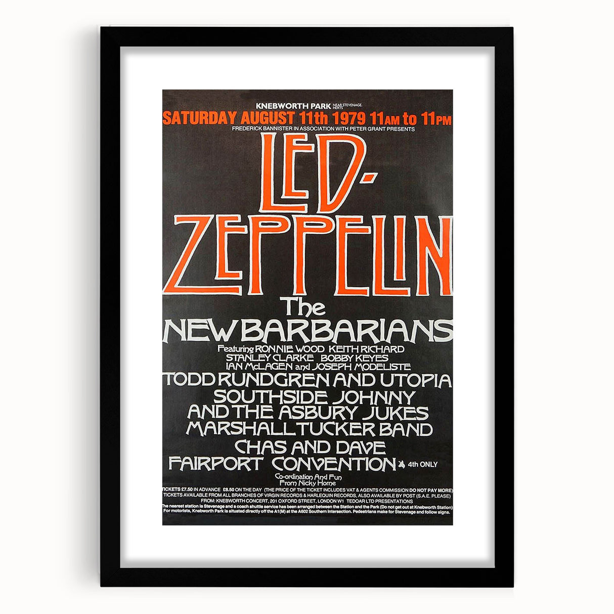 Led Zeppelin Knebworth 1979 Poster | Retro Music Wall Art