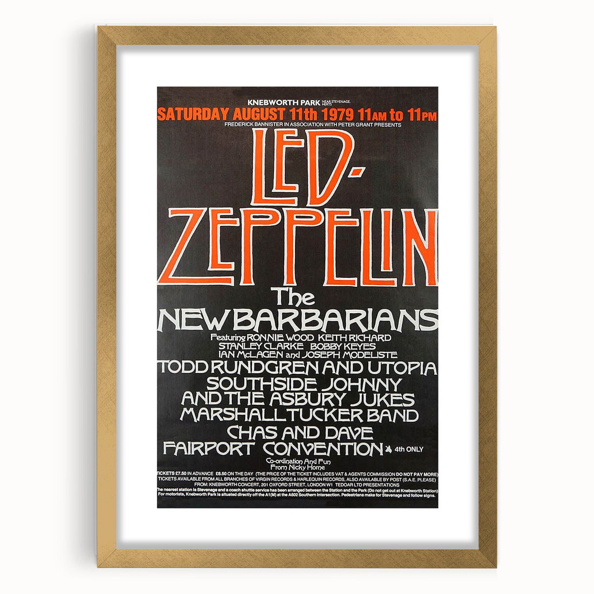 Led Zeppelin Knebworth 1979 Poster | Retro Music Wall Art