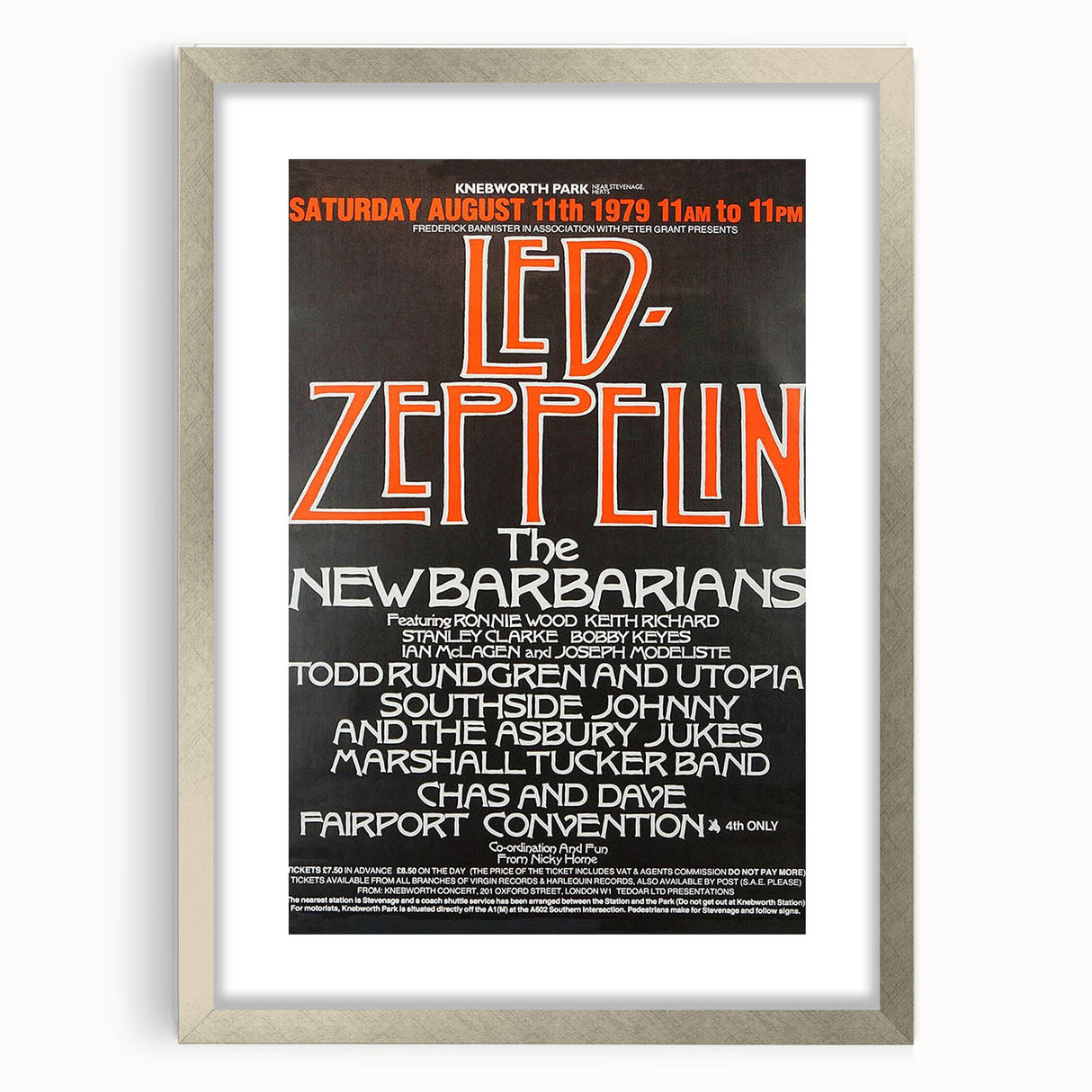 Led Zeppelin Knebworth 1979 Poster | Retro Music Wall Art