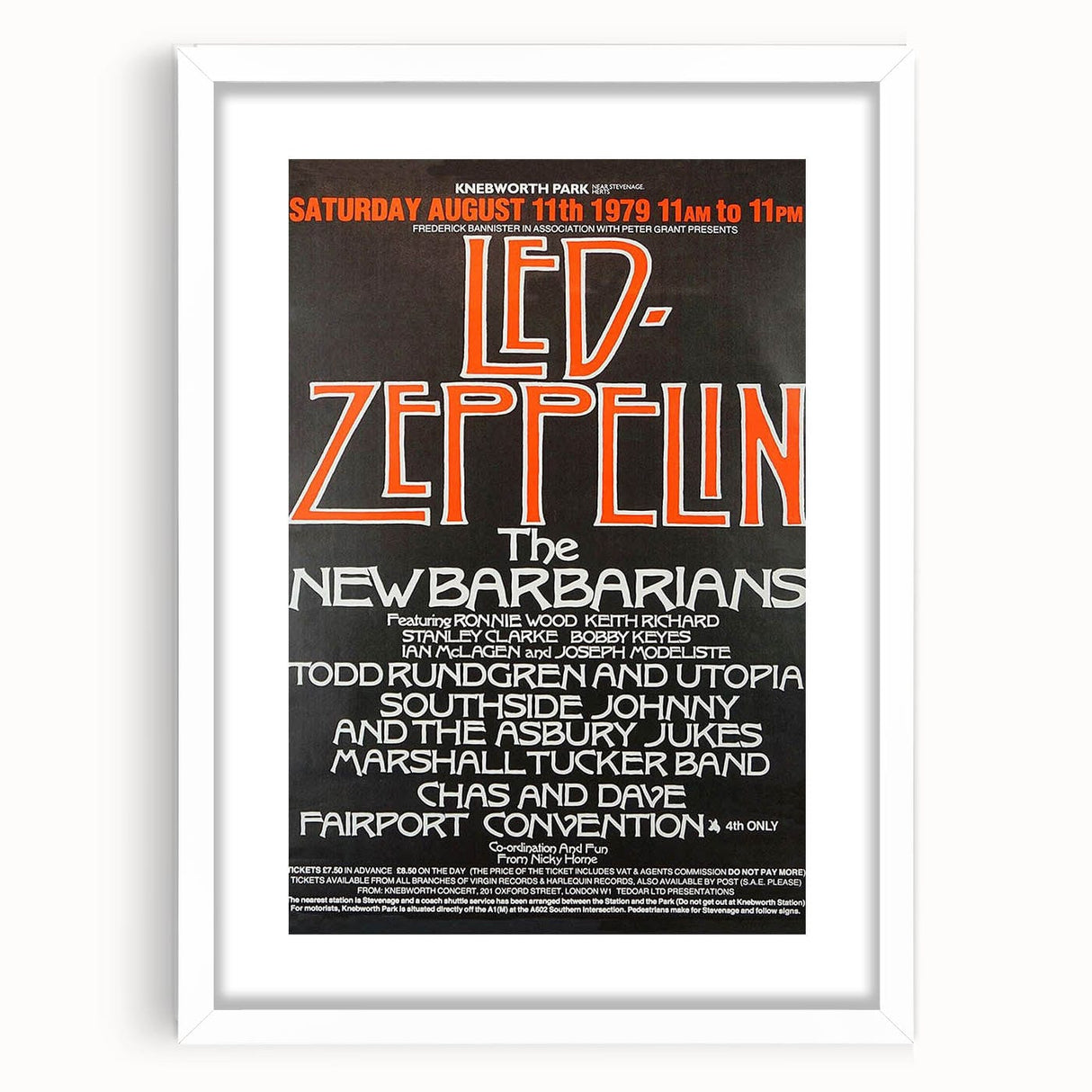 Led Zeppelin Knebworth 1979 Poster | Retro Music Wall Art