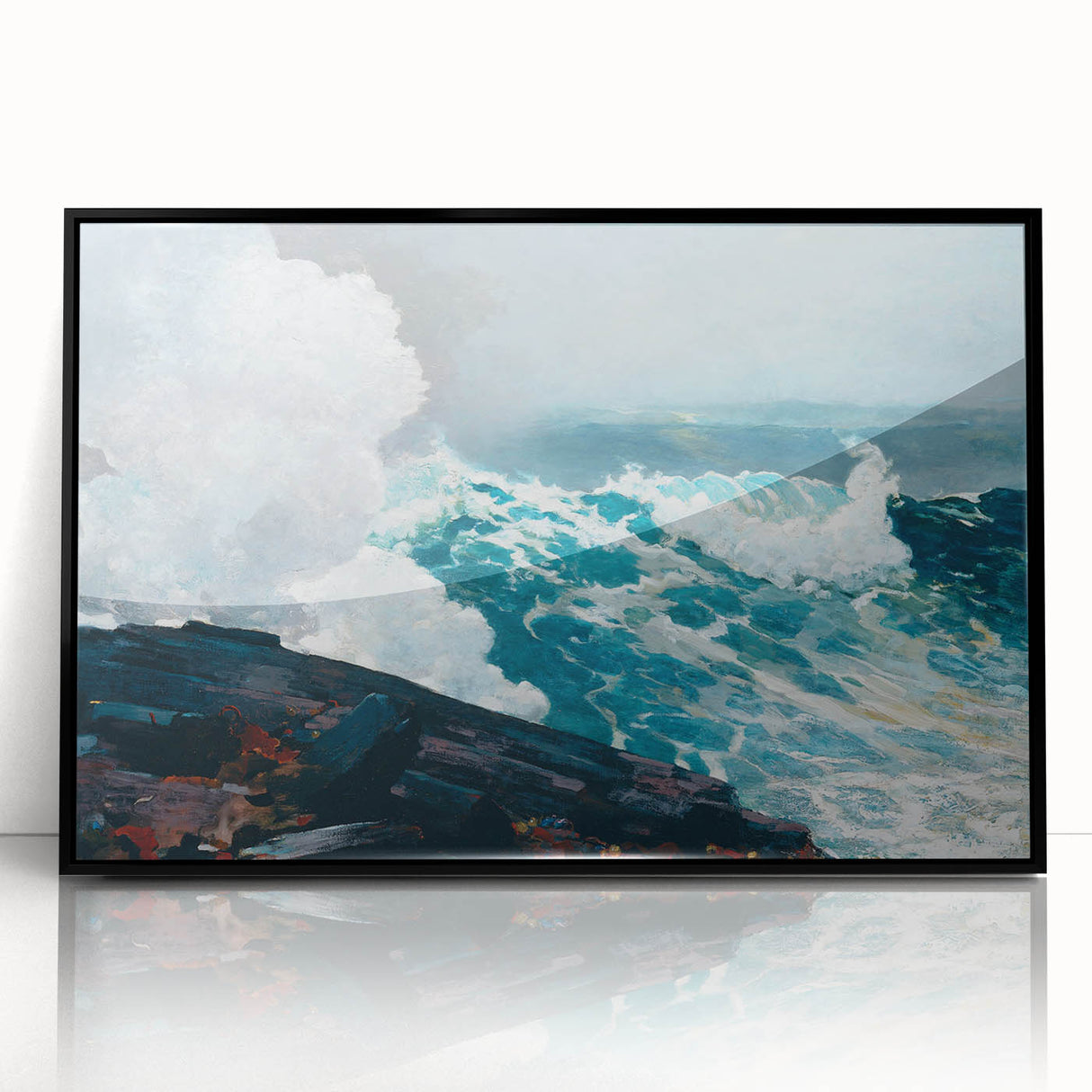 Realism Art Print - Northeaster by Winslow Homer, Ocean Waves Scene