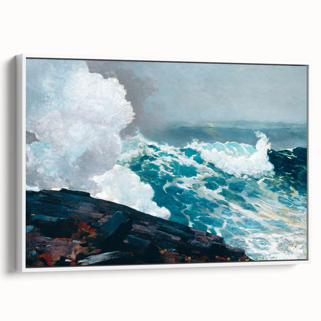 Realism Art Print - Northeaster by Winslow Homer, Ocean Waves Scene