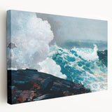 Realism Art Print - Northeaster by Winslow Homer, Ocean Waves Scene