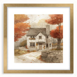 Extra large abstract art print featuring textured autumnal hues on a framed canvas, ideal for living room decor.