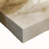 Large art of a black and white landscape painting on stretched canvas, depicting a serene forest scene.