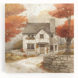 Large black and white stretched canvas featuring a minimalist autumn tree design, ideal for kitchen wall art.