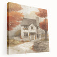 Large autumn-themed canvas showing a forest in orange and red hues, suitable for kitchen wall art.