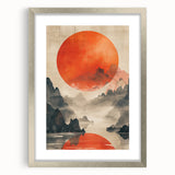 Majestic Red Sun - Contemporary Dining Room Wall Art