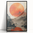 Majestic Red Sun - Contemporary Dining Room Wall Art