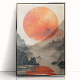 Majestic Red Sun - Contemporary Dining Room Wall Art