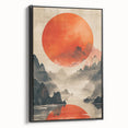 Majestic Red Sun - Contemporary Dining Room Wall Art