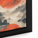 Majestic Red Sun - Contemporary Dining Room Wall Art