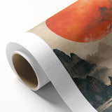 Majestic Red Sun - Contemporary Dining Room Wall Art